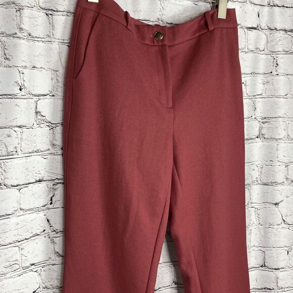 White House Black Market Luxe‎ Suiting Boot Leg Wide Pant Rococo Red 4L New - Picture 1 of 13